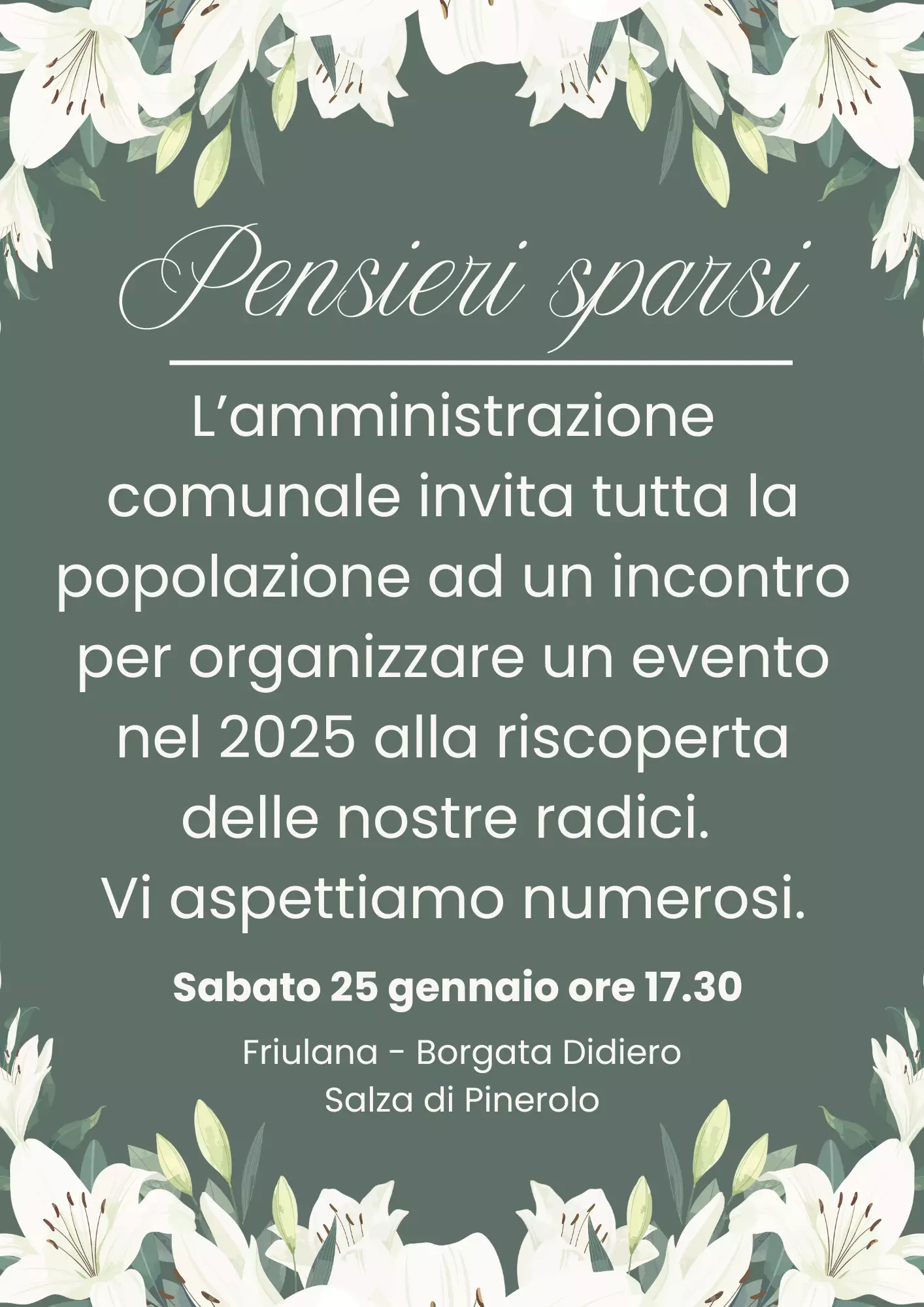 Sabato 25.01.2025 ore 17.30