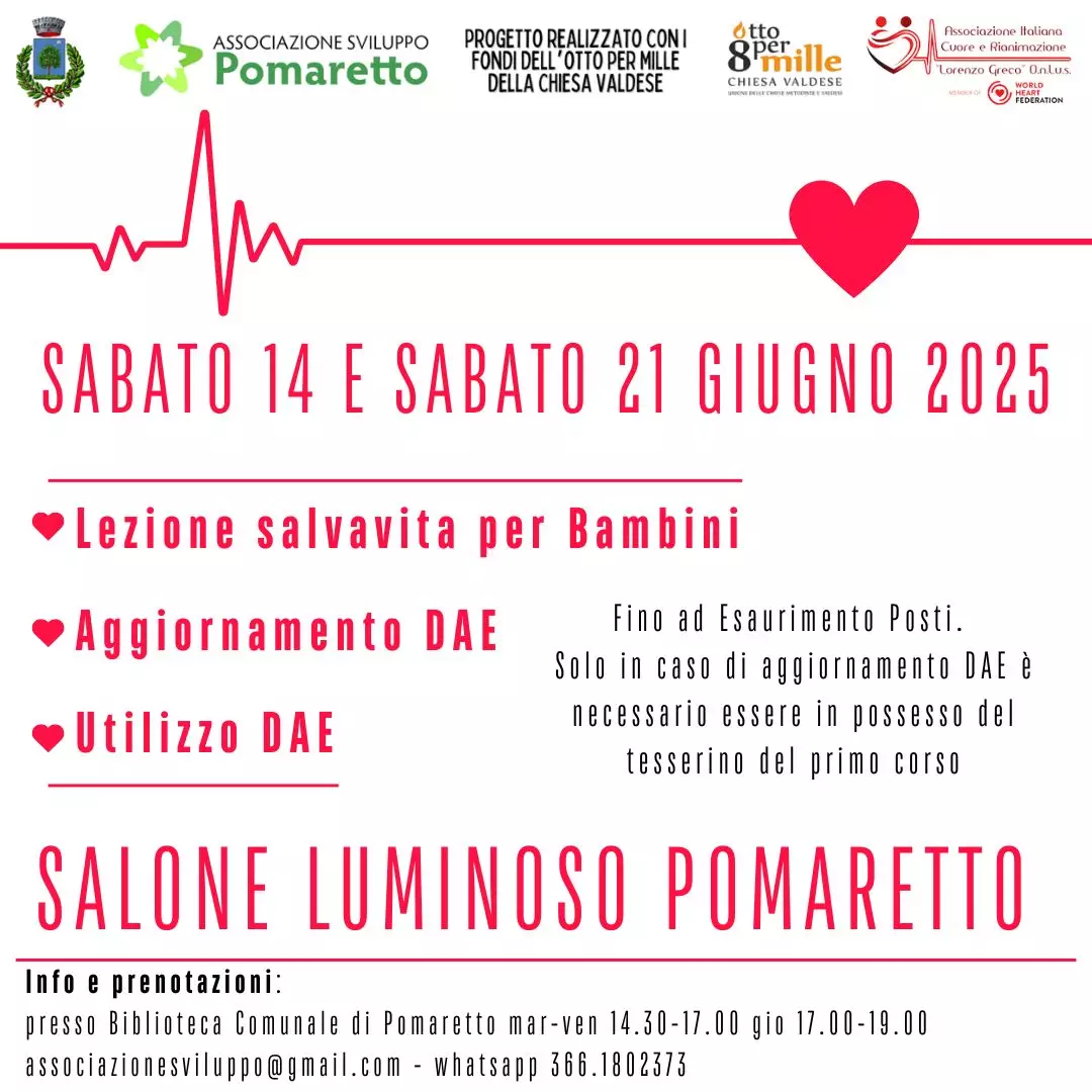 Corsi salvavita per bambini e utilizzo DAE