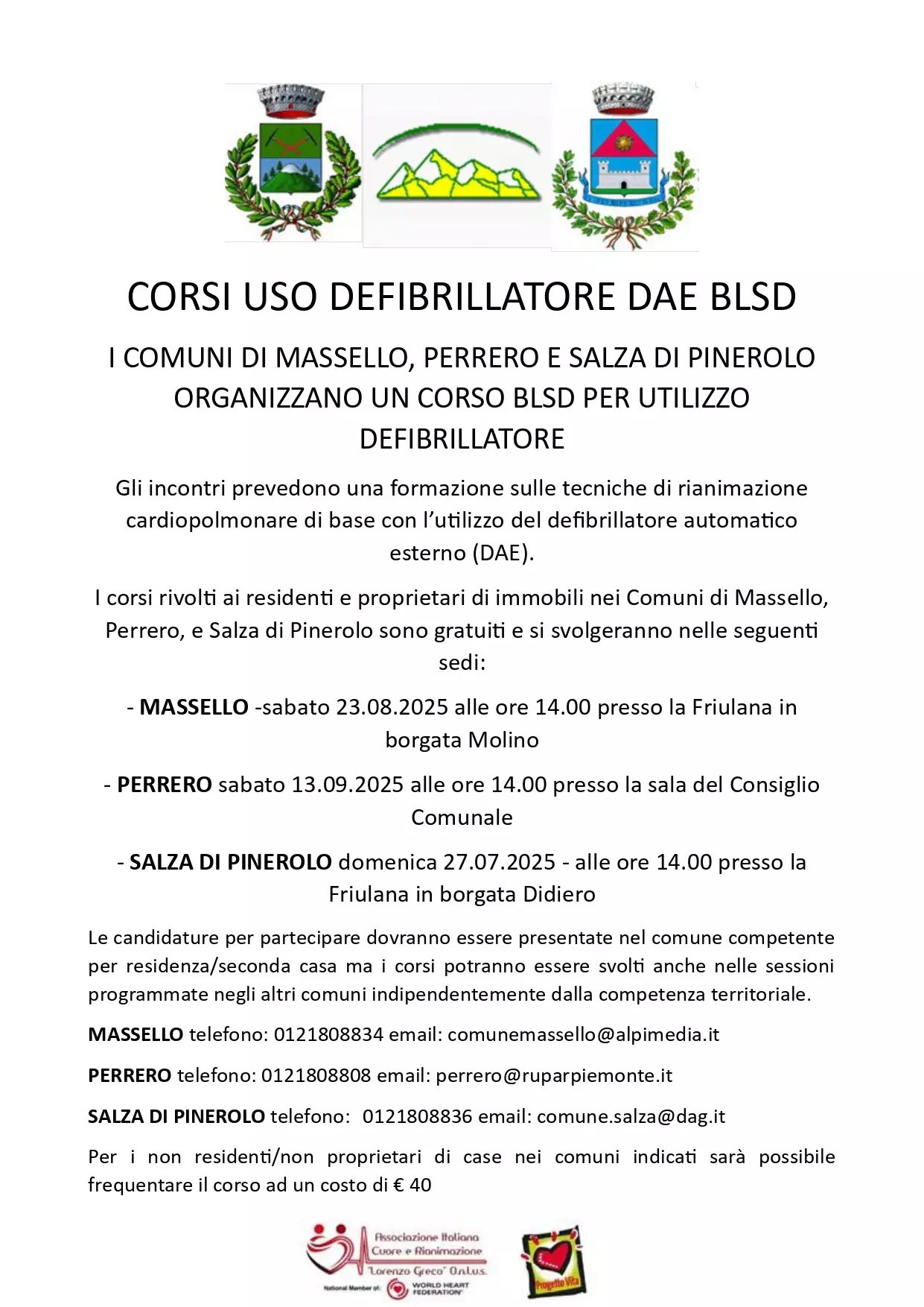 Corso per defibrillatori